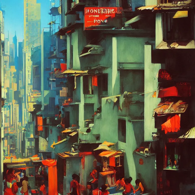 Prompt: shiva in honk kong slums, , painted by Edward Hopper, painted by James Gilleard, airbrush