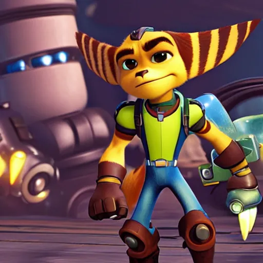 Prompt: ratchet and clank, style of HR geiger