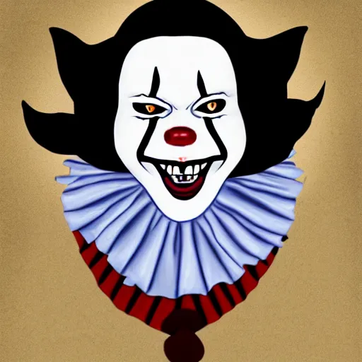 Image similar to a Pennywise cat,digital art