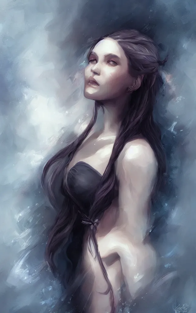 Image similar to girl, art by charlie bowater