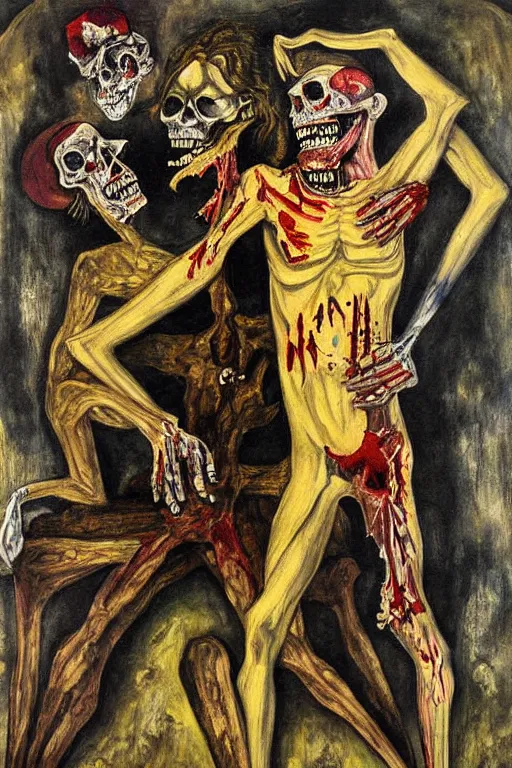 Image similar to dead man, highly detailed painting by otto dix
