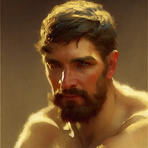 Image similar to stunning male villager, highly detailed painting by gaston bussiere, craig mullins, j. c. leyendecker, 8 k