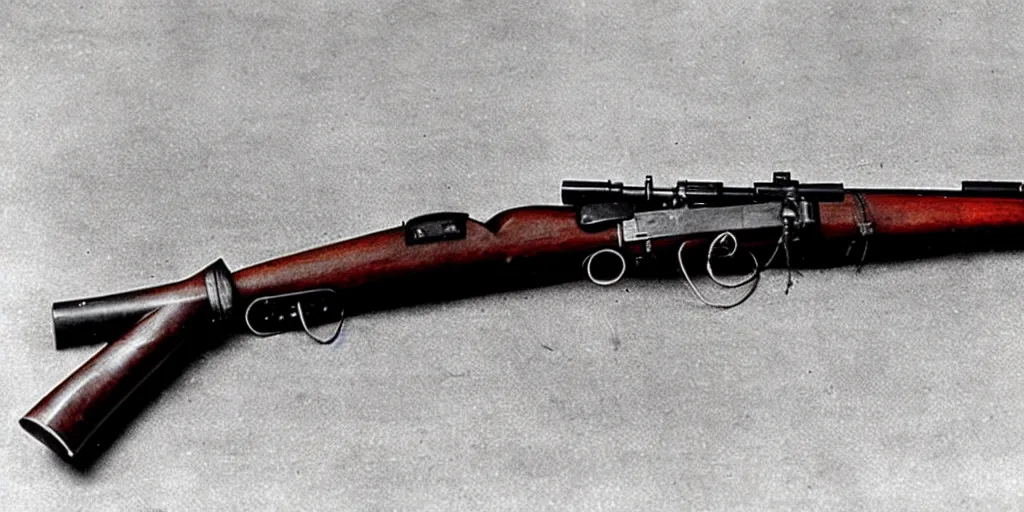 Image similar to mashup of a mosin nagant and a kar 9 8 k, photo credit national museum of firearms history