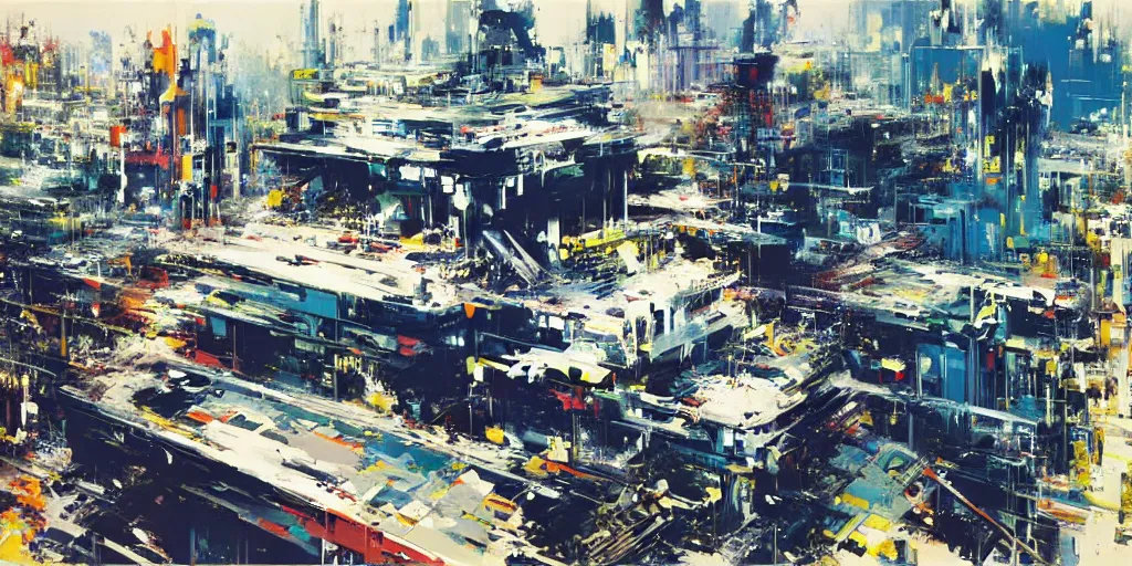 Prompt: google street view of 2. 0 0 0 1, painted by john berkey