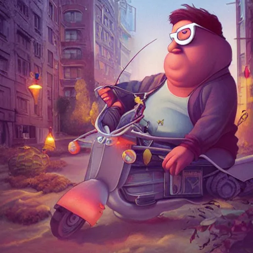 Image similar to Lofi peter griffen, baby corn, Pixar style, Tristan Eaton, Stanley Artgerm, Tom Bagshaw