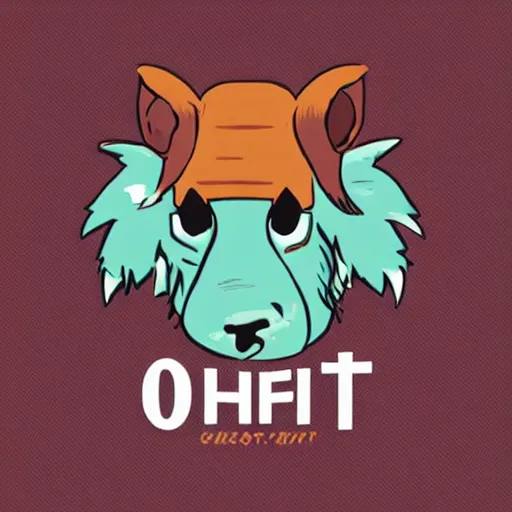 Image similar to logo for a new clothing company called ohtfit that sells clothes with janky animal designs