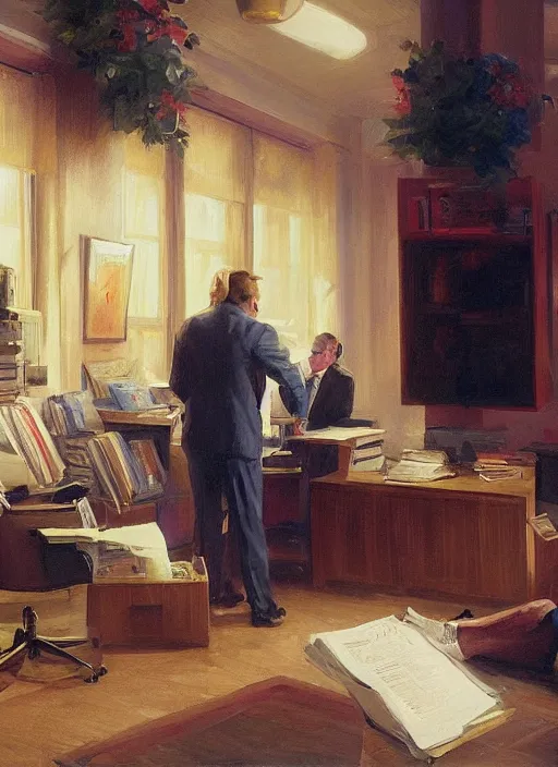 Image similar to alex jones inside an american office under fluorescent lights by vladimir volegov and alexander averin and delphin enjolras and daniel f. gerhartz