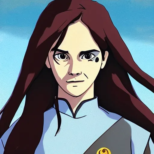 Image similar to Emma Watson in Avatar: the last airbender, designed by Bryan Konietzko