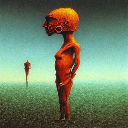 Image similar to yoinky sploinky in the style of beksinski