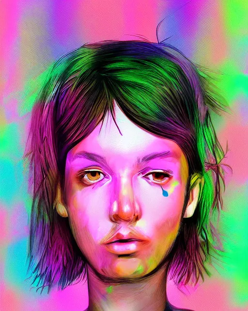 Image similar to fewocious digital portrait painting art of a person