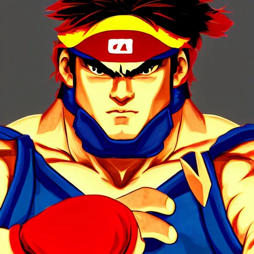ryu from street fighter 2, vibrant lighting, elegant,, Stable Diffusion