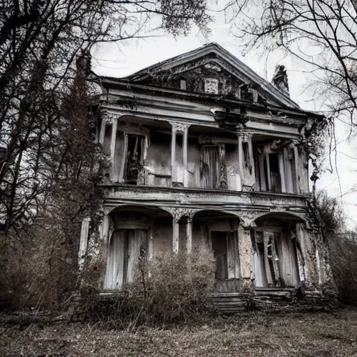 Image similar to an old abandoned mansion