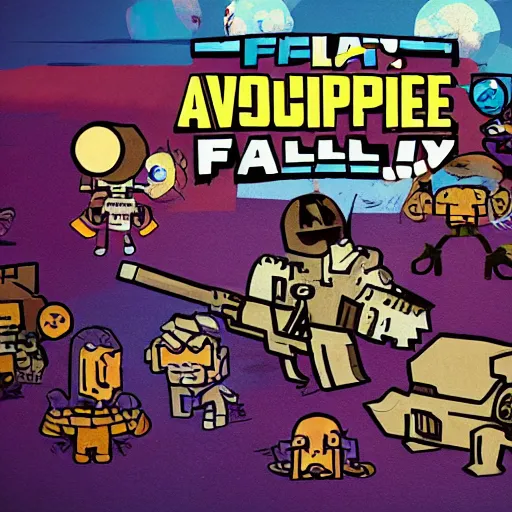 Prompt: new Apocalypse themed DownLoadable Content for the cross-platform video game Fall Guys, HD, Post-apocalyptic, concept art, posing