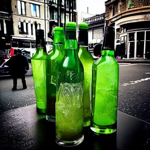 Prompt: “hundreds of Incredible Hulks drunk on Marylebone High St apphotos hq”