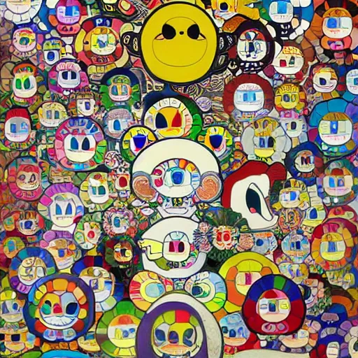 Image similar to things hidden inside my head by takashi murakami, superflat, pop culture, colorful, intricate, hyper detailed