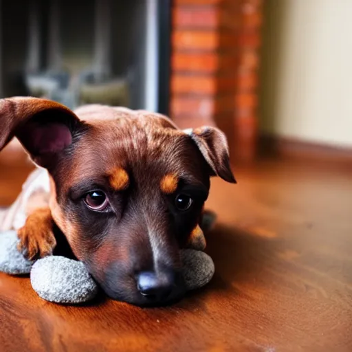 Image similar to a hearth shaped brown yorkshire dog in the shape