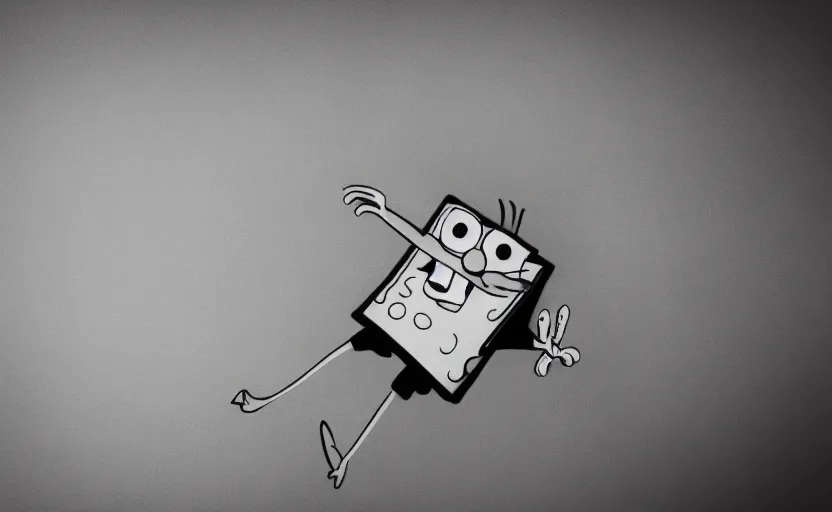Image similar to SpongeBob, bikini bottom, photo quality, trending on art station, blur, unfocus, monochrome, 35mm