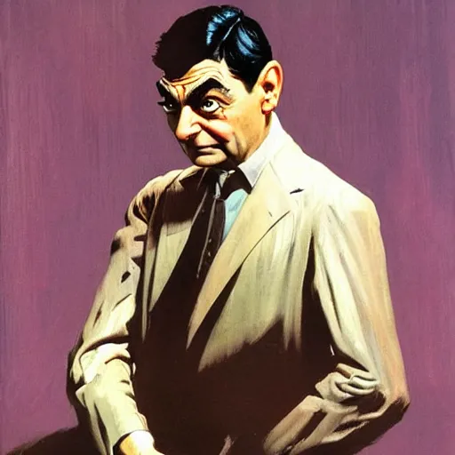 Image similar to mr. bean by frank frazetta