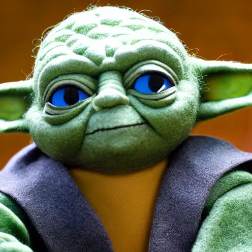 Image similar to yoda puppet, stop motion, felt