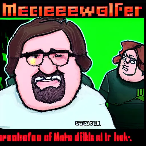 Prompt: Gabe Newell as a Minecraft mob