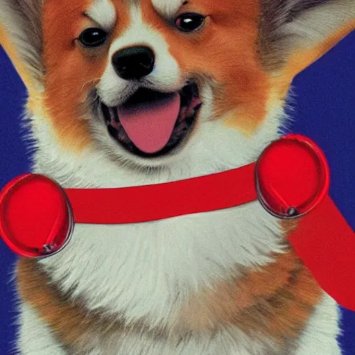 Image similar to corgi dog as communist dictator, soviet propaganda style