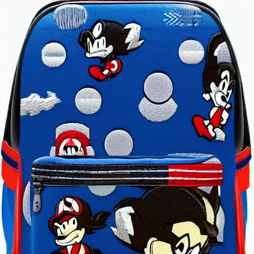 Image similar to a backpack embroidery Barack Obama sonic the hedgehog super Mario