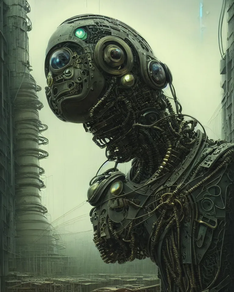 Image similar to low angle shot of a cyberpunk robot character, in chernobyl, intricate, elegant, highly detailed, centered, digital painting, artstation, concept art, smooth, sharp focus, illustration, artgerm, tomasz alen kopera, peter mohrbacher, donato giancola, joseph christian leyendecker, wlop, boris vallejo