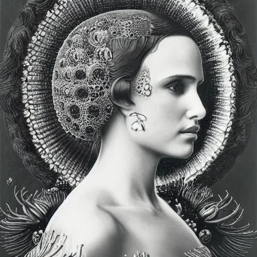 Image similar to portrait of natalie portman by ernst haeckel