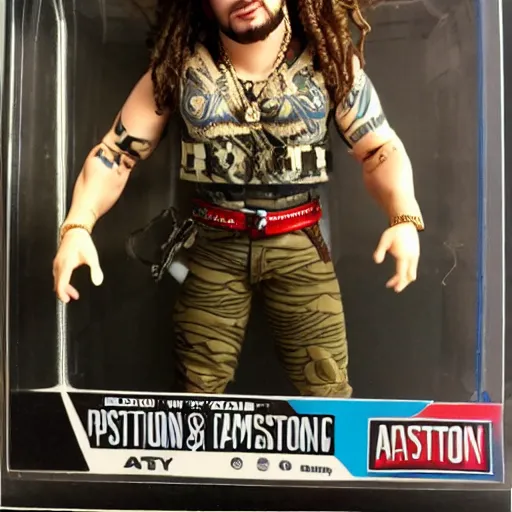 Prompt: post malone, action figure, miniature, ebay photo