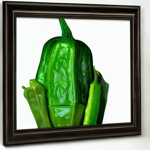 Image similar to a dish of justin beibers face fused with okra veg with green stalky ( ( green justin beiber face ) ), okra shaped stalk nose, oprah okra winfrey sentient veg, by greg rutkowski