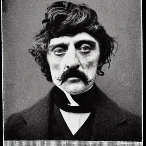 Image similar to headshot edwardian photograph of ian mcshane, arthur shelby, terrifying, scariest looking man alive, 1 8 9 0 s, london gang member, slightly pixelated, angry, intimidating, fearsome, realistic face, peaky blinders, 1 9 0 0 s photography, 1 9 1 0 s, grainy, blurry, very faded