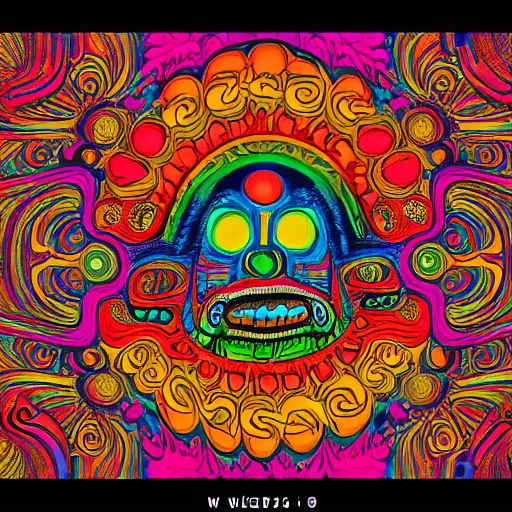 Image similar to Fillmore concert poster for The Bozone April 20, 1969 by Victor Moscoso, by Wes Wilson, by Glen Orbik, psychedelic, intricate paisley filigree, Bozo the clown. Circus motif, red clown nose, infinite fractal mandala tunnel, day-glo colors, Unreal Engine, HD 4D, flowing lettering