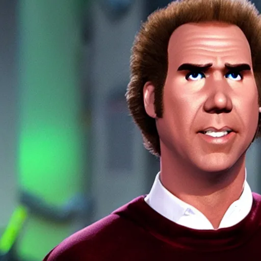 Prompt: live action will ferrell Megamind