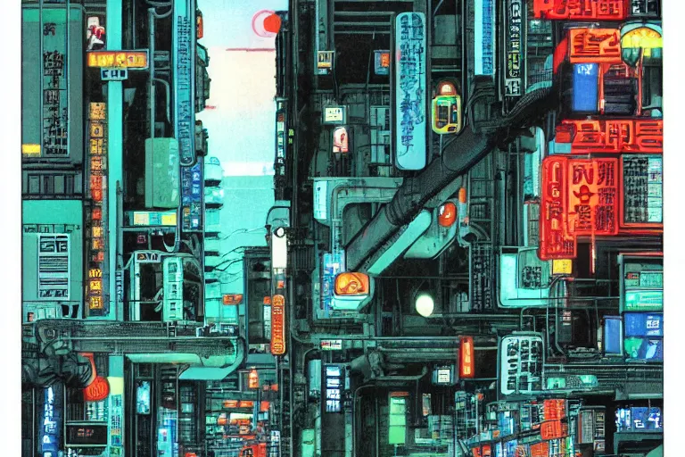 Prompt: 1979 OMNI Magazine Cover of a sewer system outlet neo-Tokyo. Cyberpunk Akira style by Vincent Di Fate