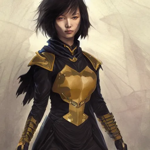 Prompt: cassandra cain in destiny hunter armor, wearing a hooded cloak, beautiful face!!!!, 2 7 years old, cg animation, solo, realistic, character select portrait, by artgerm, greg rutkowski, alphonse mucha, 3 d