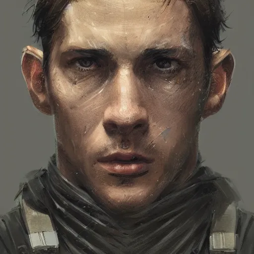 Image similar to portrait of a man by greg rutkowski, a soldier of the confederation of independent systems, wearing a beige and black tactical gear, star wars expanded universe, highly detailed portrait, digital painting, artstation, concept art, smooth, sharp foccus ilustration, artstation hq