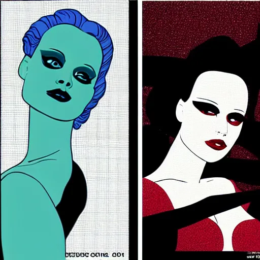 Image similar to jennifer lawrence as the bride of frankenstein, patrick nagel art style