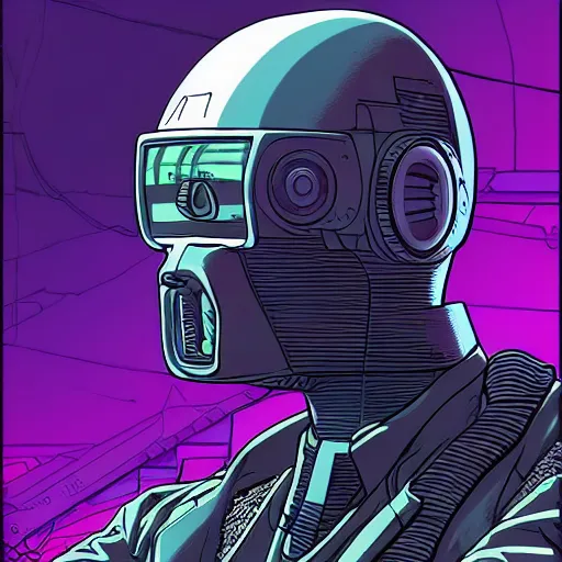 Image similar to dwight eisenhower. a clever cyberpunk merc, centered in the frame, cyberpunk concept art by Jean Giraud and josan gonzales, digital art, highly detailed, intricate, sci-fi, sharp focus, Trending on Artstation HQ, deviantart, 4K UHD image