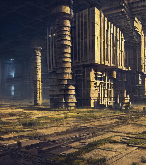 Prompt: tarkovsky cyberpunk greatest scene, ancient tower of babylon,, hyperrealistic, cyber world, ambient lighting, concept art, hyper - detailed, smooth, octane, ray tracing, cinematic, high quality