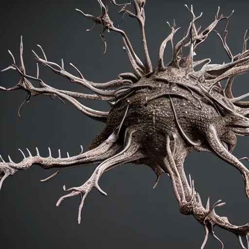 Image similar to army of neuron dendritic monster, t - pose, hyperrealistic, hyperdetailed, vray, 5 5 mm