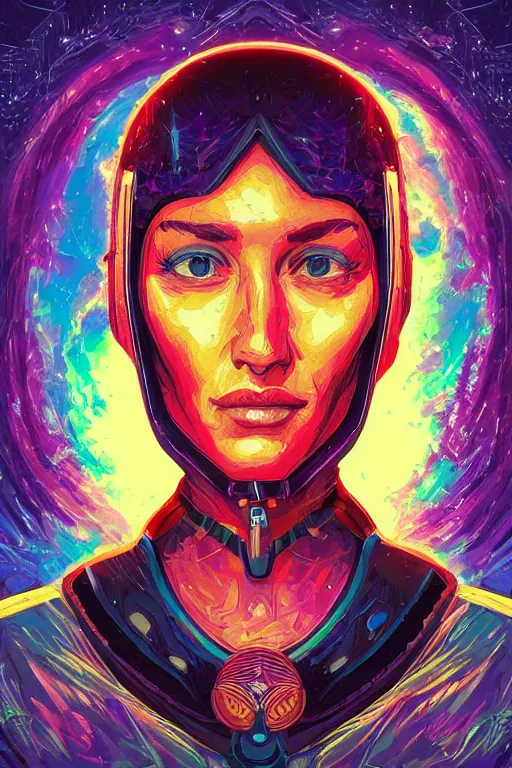 Image similar to portrait of jewel 🔥 commander in the style of Rob Lefield and Dan Mumford , trending on artstation, digital art,surrealism ,macro,blueprint ,vaporwave ,