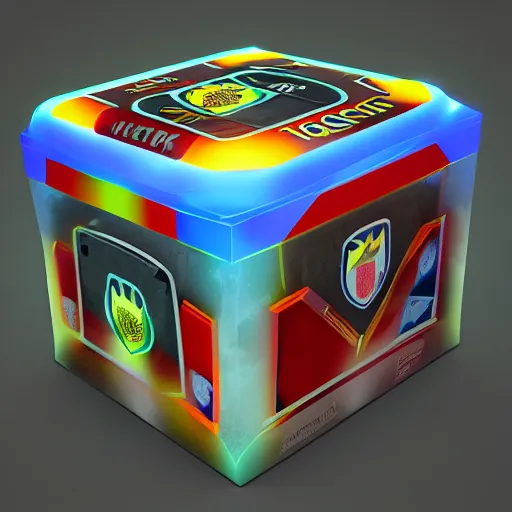 Image similar to soccer lootbox, 3 d, octane, diffuse lightning, game, vray, isometric, trending on artstation,