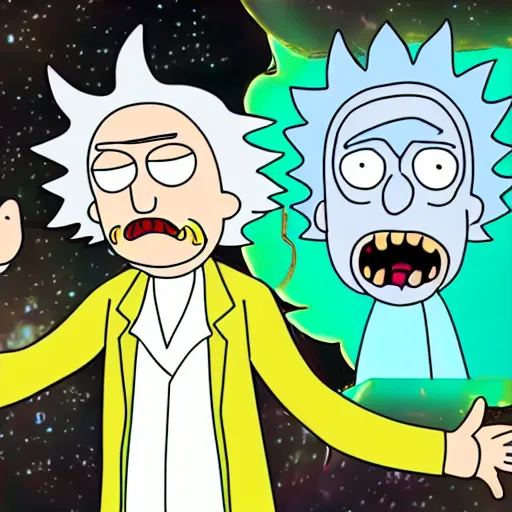 Image similar to Albert Einstein In Rick and Morty digital art 4k detailed super realistic