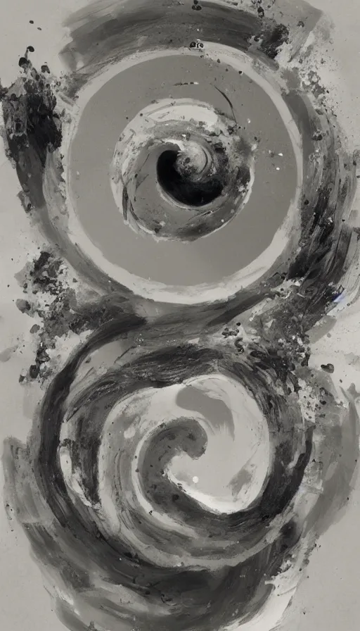 Image similar to Abstract representation of ying Yang concept, by Greg Rutkowski