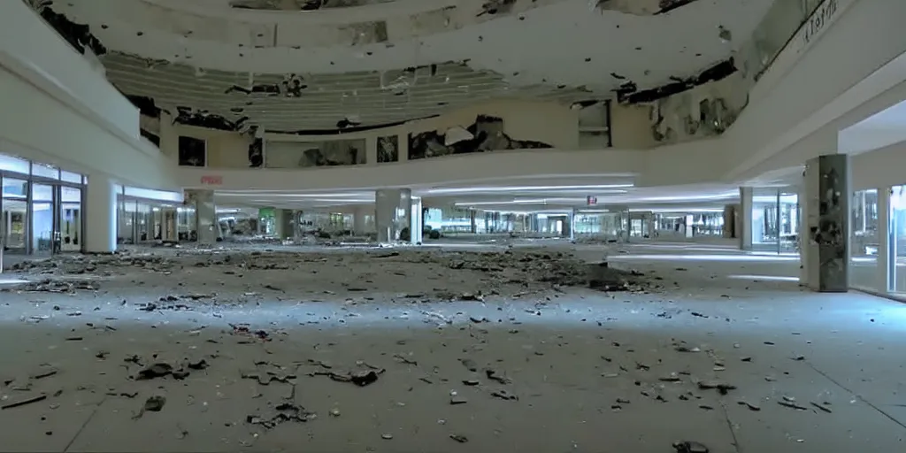 Image similar to abandoned mall, old distorted camcorder video