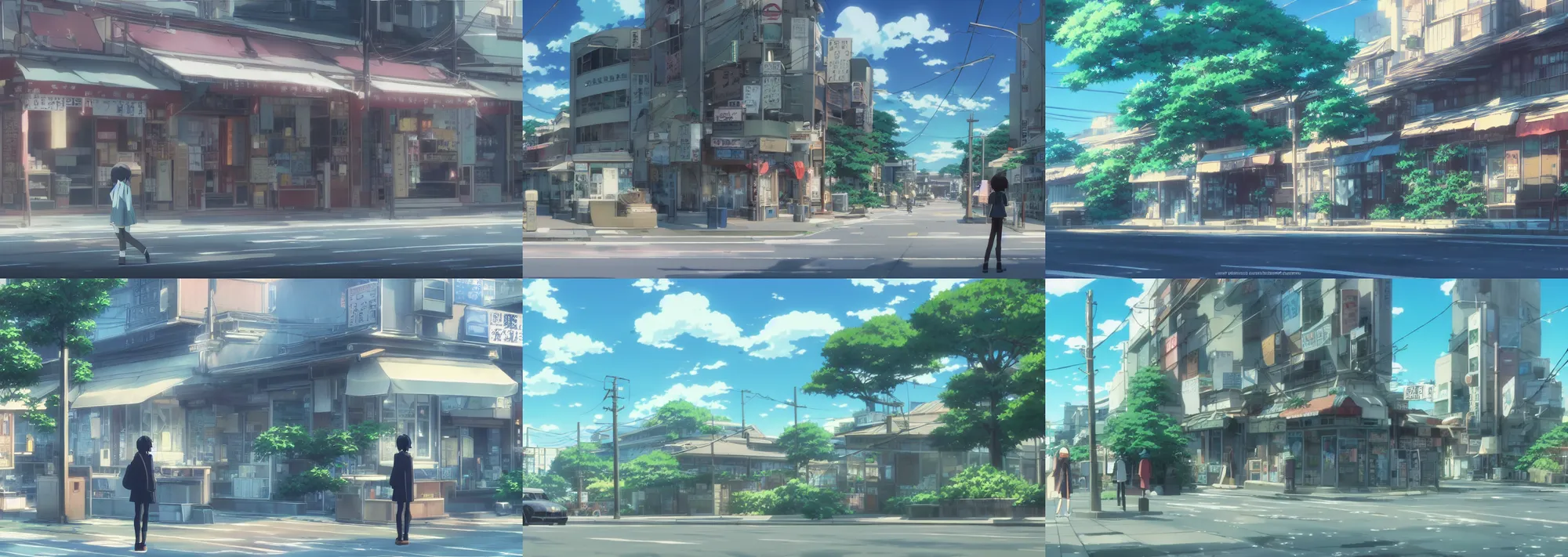 Prompt: screenshot from the beautiful anime film by Makoto Shinkai of a japanese storefront