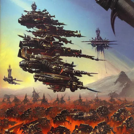 Prompt: warhammer 4 0 k battle by bruce pennington