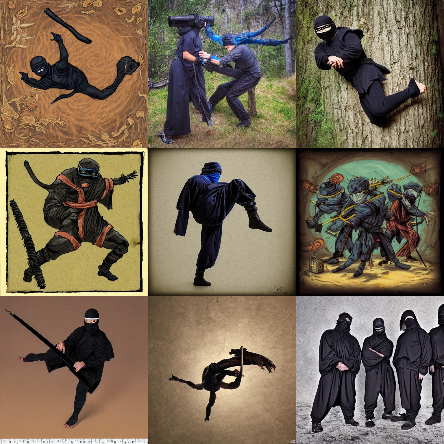 Prompt: ninja tutles photograph camera obscura