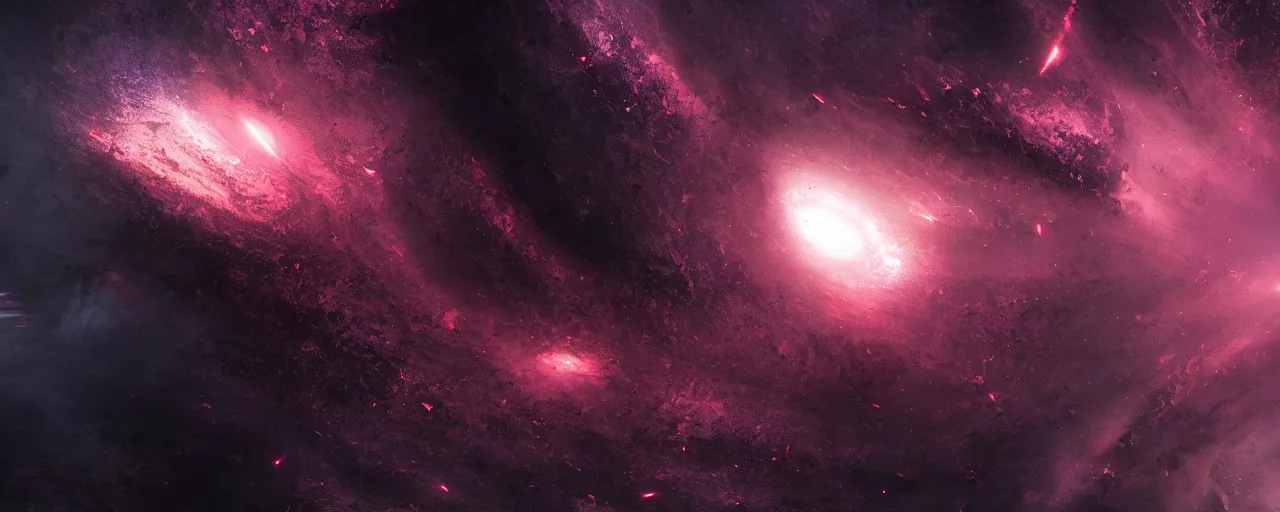 Image similar to a dark epic swirling galaxy, space scene, trending on artstation, dark scifi, unreal engine, octane render, volumetric lighting