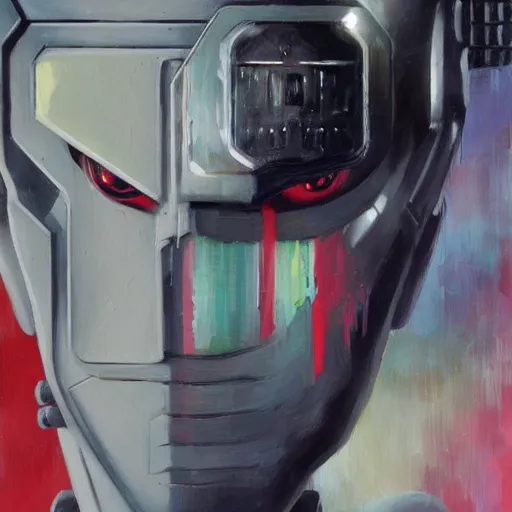 Prompt: ghost in the shell, robocop, impasto, oil painting, detail,